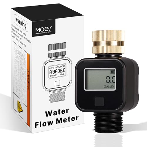 MOES Water Flow Meter, Measure Gallon/Liter Consumption and Flow Rate