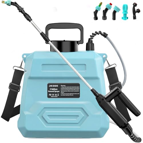 DEGGE Battery Powered Sprayer 2 Gallon, 7.4V Powerful Electric Pump Sprayer