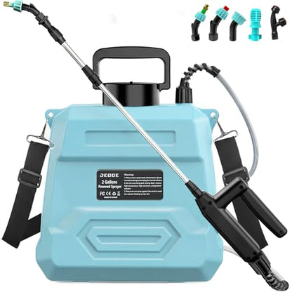 DEGGE Battery Powered Sprayer 2 Gallon, 7.4V Powerful Electric Pump Sprayer