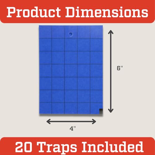Tanglefoot Sticky Tangle-Trap Cards 20 Pack - 4"x6" – Double-Sided Yellow & Blue Hanging Traps for Garden, Plants & Greenhouse Use - size: 4"x6"