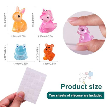 60 Pcs Mini Resin Animals, Glow in The Dark Tiny Animal Figurines - color: 60p-luminous Animals