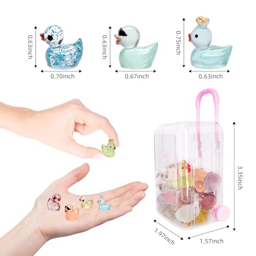 25pcs Mini Ducks Fairy Garden Accessories with Mini Suitcase - size: Mini Ducks