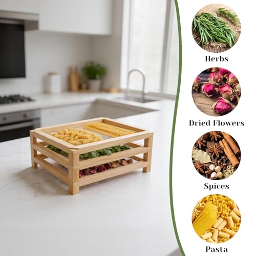 3-Layer Stackable Wooden Herb Drying Rack,Mesh Dryer Screen For Countertop - size: 3-Layer | 11.8" x 5.4" x 15.74"
