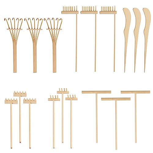 24 PCS DIY Sand Zen Garden Tools, Mini Zen Garden Rake Sets for Serenity and Spiritual Meditation, Tasteful and Elegant Zen Garden Accessories for Home Decor, and Father or Mother's Gift, by GNIEMCKIN
