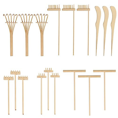 24 PCS DIY Sand Zen Garden Tools, Mini Zen Garden Rake Sets for Serenity and Spiritual Meditation, Tasteful and Elegant Zen Garden Accessories for Home Decor, and Father or Mother's Gift, by GNIEMCKIN