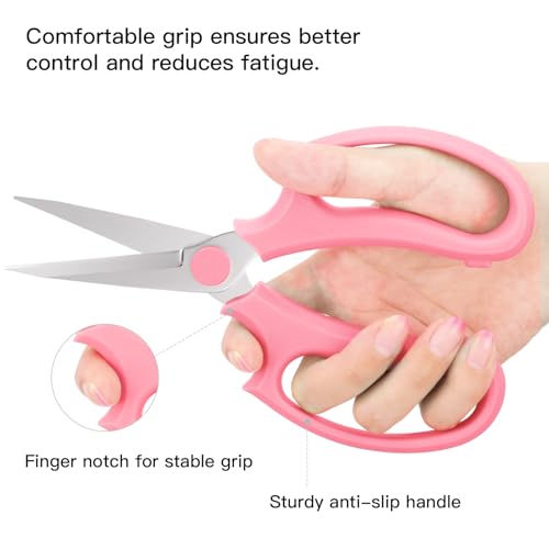 Housolution Flower Scissors, Premium Steel Pointed Pruning Shears, Pink - color: Pointed-pink, size: 1 Pack