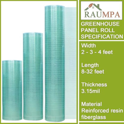 Polycarbonate Greenhouse Panels Clear Roofing Sheets 5x32ft - size: 59 in x 32 ft