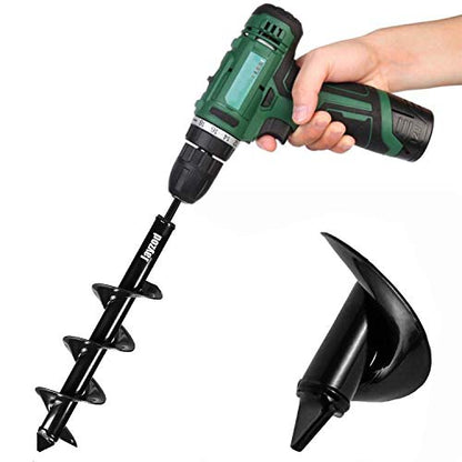 Auger Drill bit for Planting 4"X25" Garden Auger Spiral Drill Bit for Bulb & Bedding Plant for 3/8” Hex Drive Drill
