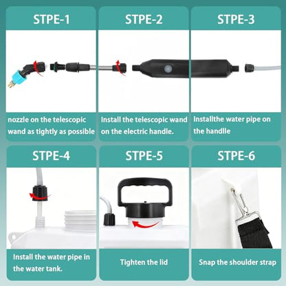 2 Gallon Battery Powered Sprayer, 2000mAh Electric Power White Continuous Battery Operated misting Retractable Long-Reach Metal Wand 5 Multi-Pattern Water attachments - color: White/2 Gallon