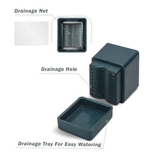 D'vine Dev Plastic Herb Planter Pot, 4 in, Green, 76-Y-C-1 - color: Green, size: 4 Inch x 4.5 Inch
