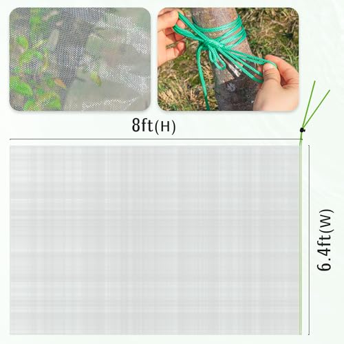 MR FIVE 6.4 x 8 ft Bird Barrier Netting Mesh with Drawstring,Extra Large Bird Netting for Fruit Trees,Garden Tree Netting for Protect Fruit Tree Vegetable Flower