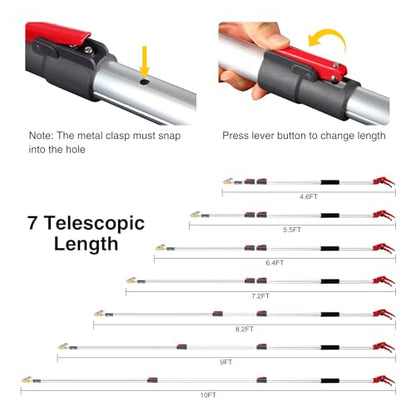 10FT Telescoping Pole Saw with Pruner, Extendable Tree Trimmer