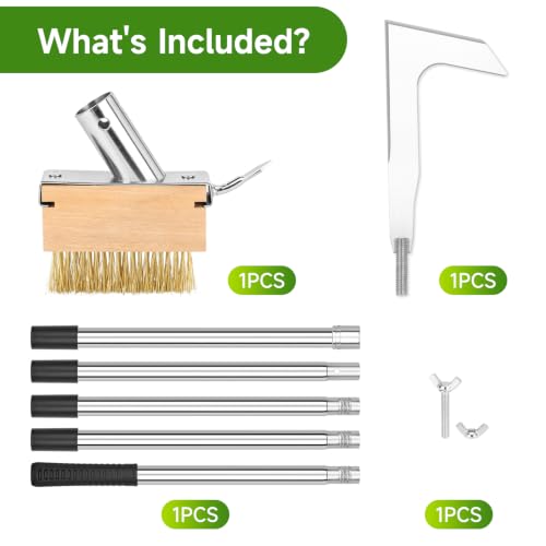 SANLIKE Crack Weeder Tool Set, 65in Long Handle Weed Remover for Patio