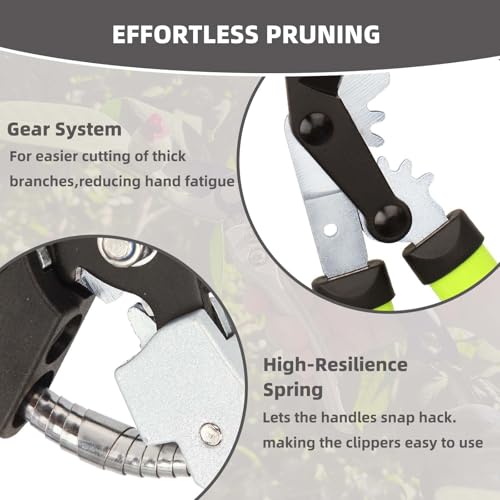 YRTSH Garden Shears Set, 2-Piece Pruning Loppers & Pruners with Gear System