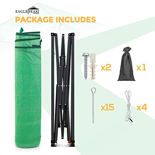 EAGLE PEAK 9x4 Easy Setup Pop Up Greenhouse, Lean-to Design, Clear/Green - color: Clear/Green, size: 9x4