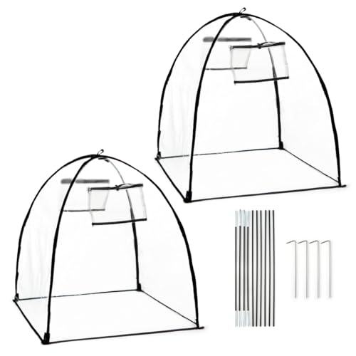 Clear Plant Covers Freeze Protection, 2-Pack Cloches & Domes, Winter - color: Clear, size: 24*23in 2P