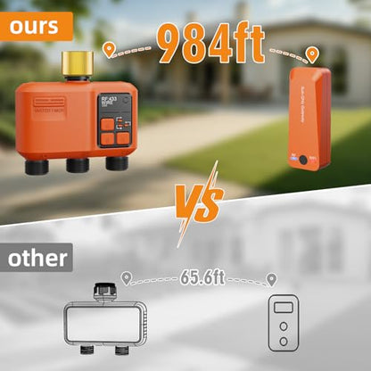 Smart WiFi Sprinkler Timer 3 Zone, Water Timer for Garden Hose Irrigation - style: 3 Outlet- Brass Inlet
