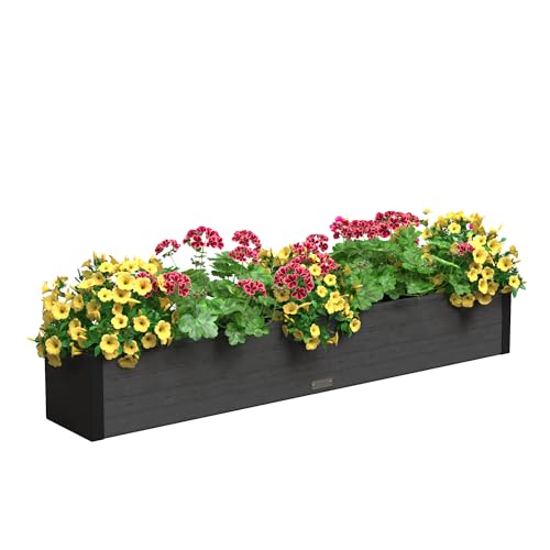 Mayne Horizon 60in Rectangular Window Box Planter, Charcoal - size: 60in