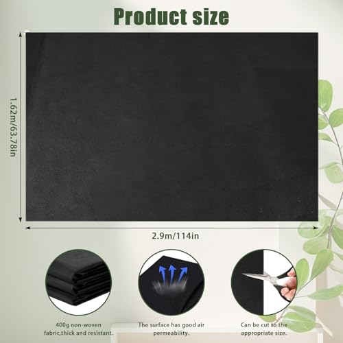 63 * 114 inch Raised Garden Bed Liner, Non Woven Fabric Liner for Large Veg Trough, Keeps Soil Contained and Water Drained - size: 63*114