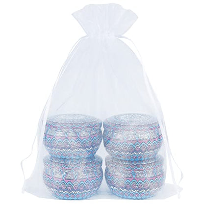 HRX Package 100pcs Mesh Organza Bags 6x9 in for Gift Giving, Large (White) - color: white