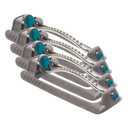 Gilmour Adjustable Rectangular Lawn-Sprinkler, Water Sprinkler for Large Area Coverage, Hose_Sprinkler for Lawn and Garden, Gray (Pack of 4) - size: (Pack of 4)