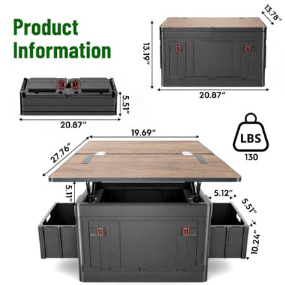 Mazatzal Multi-Purpose Camping Storage Box, 60L - color: Black Red