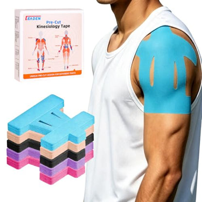 Precut Kinesiology Tape for Shoulder, 10 Pcs, Blue - color: Blue, size: 10 Pcs