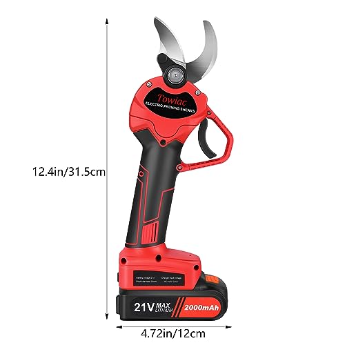 Electric Pruning Shears，Professional Cordless Tree Branch Pruner with 2PCS Lithium Battery and Matching Tools，30mm (1.2″) Cutting Diameter