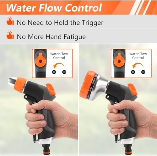 HOOFUN 2 Pack Garden Hose Nozzle High Pressure 10 & 2 Water Hose Nozzle