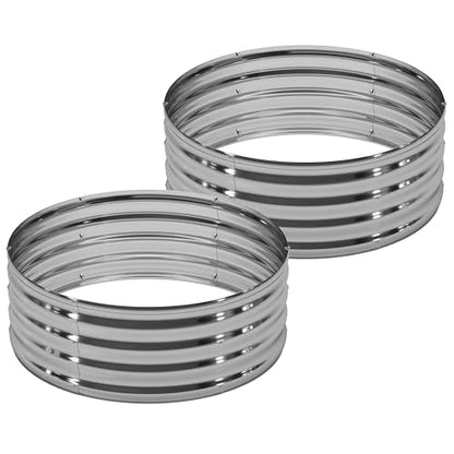 DIIYIV Galvanized Raised Garden Bed,2x2x1FT,2PCS,Silver - size: 2x2x1(2PCS)