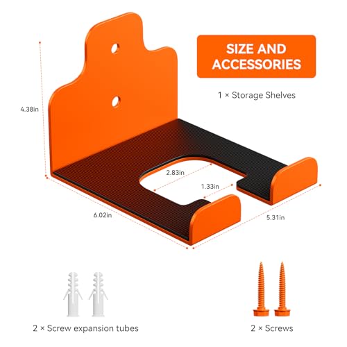 JNIHEEP Garage Organizer Trimmer Rack,Garden Power Tool Hanger,4Pack,Orange - color: Orange 4 Packs
