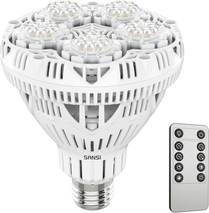 SANSI Dimmable Grow Light Bulb Full Spectrum, High PPFD 30W Grow Bulb - size: PPFD 260