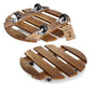 2 Pack 12 IN Wood Plant Caddy, 360 Lock Wheels Indoor Outdoor Heavy Stand