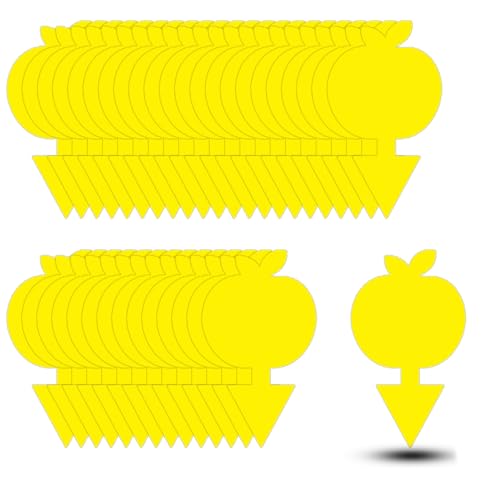 36PCS Fruit Fly Sticky Traps Fungus Gnat Traps Insect Trap for Plants Kitchen Indoor Outdoor White Flies Mosquitos Fungus Gnats Flying Insects Houseplant Gifts (Apple Shape) - size: 36 Pack-E