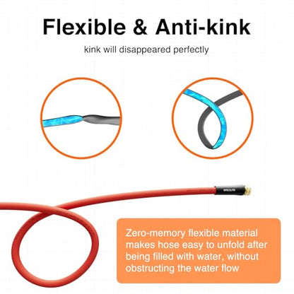 SPECILITE 5/8" x 100FT Hot/Cold Rubber Garden Water Hose, -50℉-190℉, Red - color: 5/8"ID Red, size: 100ft