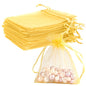 Gold Organza Bags - 50Pcs, Sheer 3 x 4 inch Jewelry & Party Favor Bags with Drawstring, Mini Mesh Gift Pouches for Wedding & Christmas - color: Gold - 3x4inch - 50pcs