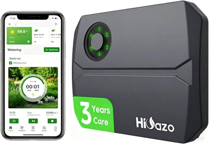 Smart Sprinklers Controller 2.4GHz WiFi, Irrigation Controller Easy Use App Enabled, 4 Zones + 16 Plans, Save Water Auto Skip Rain, Freeze & Wind, 10 Minutes Install - color: Deep Grey