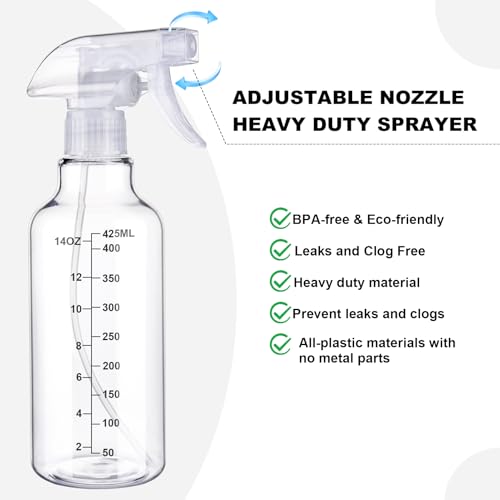 Plastic Spray Bottle, Clear-scale, 16.9oz, 2 Pack - color: Clear-scale