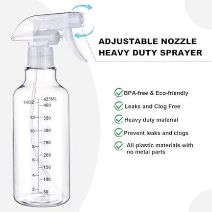 Plastic Spray Bottle, Clear-scale, 16.9oz, 2 Pack - color: Clear-scale