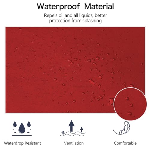 Homsolver 2 Pack Waterproof Dishwasher Rubber Adjustable Apron for Unisex - color: Red