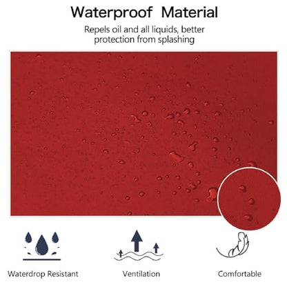 Homsolver 2 Pack Waterproof Dishwasher Rubber Adjustable Apron for Unisex - color: Red