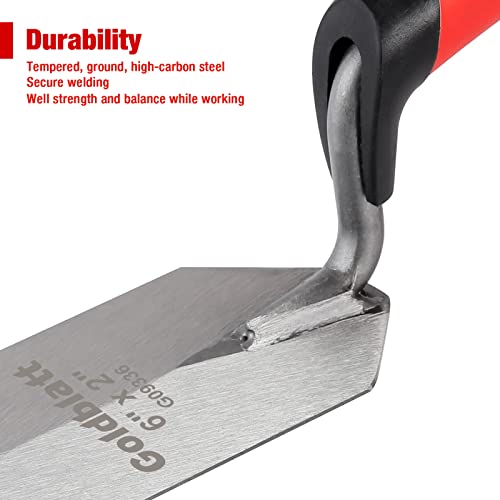 Goldblatt 6''X2'' & 5''X2'' Margin Trowel Set for Tile, Masonry, Cement