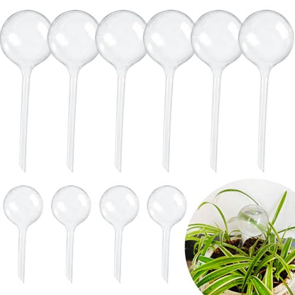 10 Pcs Plant Watering Cans,Plant Watering Globes,Plant Self-Watering Bulbs,Plastic Plant Automatic Water Devices for Indoor Outdoor Potter Plants - size: Clear-6Large4Small