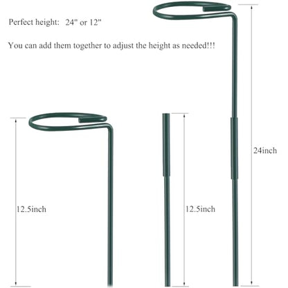 Plant Stake Support, Adjustable Height 12" or 24" for Garden Support Stake - size: 24inch
