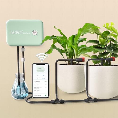 LetPot Automatic Watering System for Potted Plants, [Wi-Fi & App Control] Drip Irrigation Kit System, Smart Plant Watering Devices for Indoor Outdoor, Water Shortage Remind, IPX66, Green - color: Green