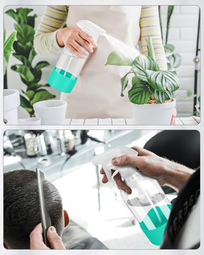 Glass Spray Bottles for Cleaning - 16 oz Spray Bottles with Silicone Sleeve - color: Green