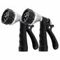 GREEN MOUNT Water Hose Nozzle 2-Pack, Zinc Alloy Garden Spray Nozzle with Adjustable Spray Patterns, Leakproof Rustproof Trigger Lock for Outdoor Cleaning & Car Wash, Silver & Silver - color: Silver & Silver