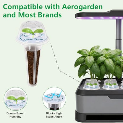 Strawberry Seed pod Kit for Hydroponics Compatible with Aerogarden, Includes Seed, Grow Sponges, Baskets, Domes, A&B Plant Food - Hydroponics Supplies for Most Brands 8-POD - style: Strawberry
