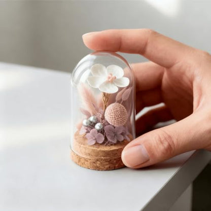 2 PCS Mini Glass Dome Bell Jar with Cork Base (1.97x2.76 Inch) - size: 1.97x2.76inch