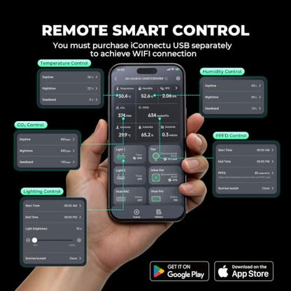 MARS HYDRO Smart Grow Tent Kit 4x4, TS3000 WiFi Control Grow Kit System - size: 48" × 48" × 80" TS-3000 with iControl